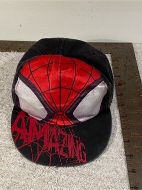 Kids Spider-Man Themed Black and Red Cap